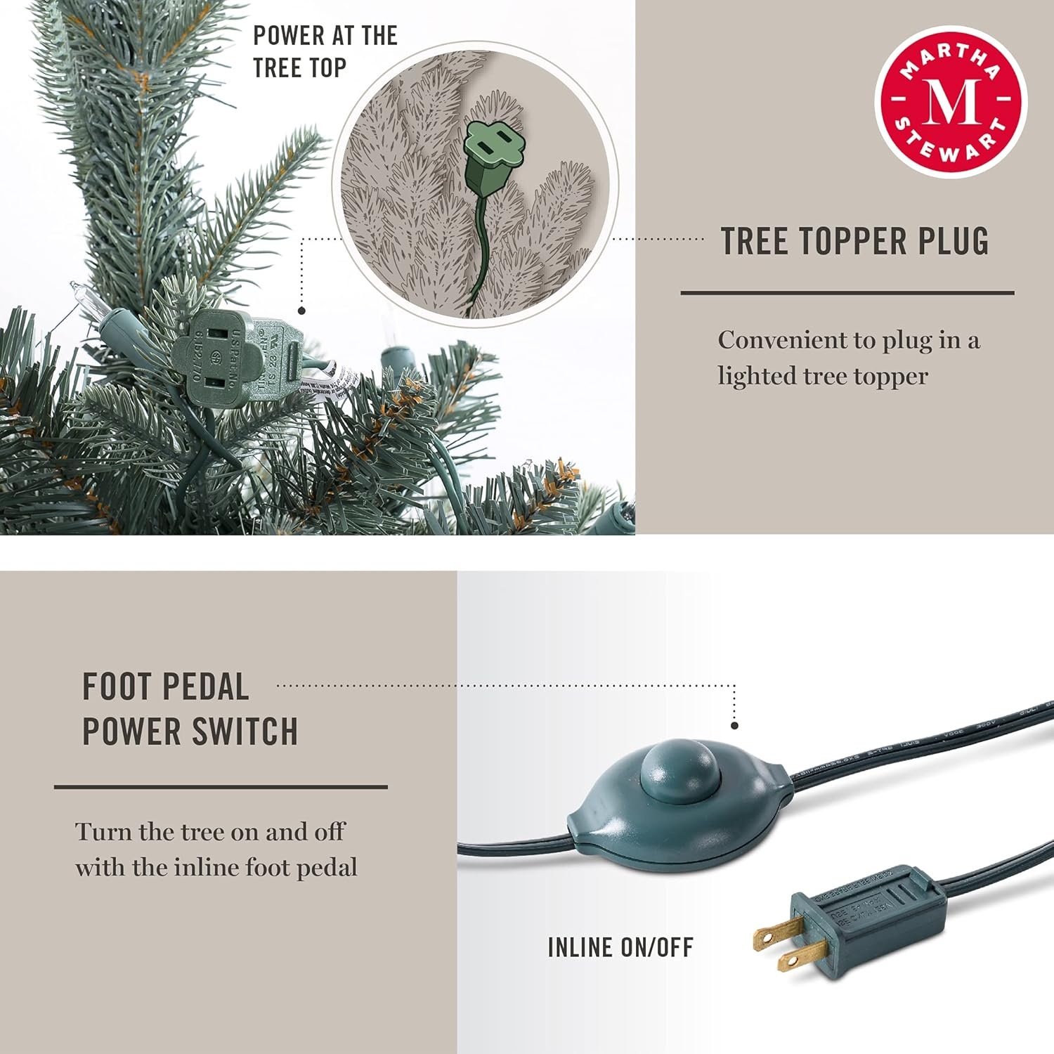 image:imageMartha Stewart 5 Ft Blue Spruce Prelit Christmas Tree with White Lights Realistic Faux Holiday Tree with Metal Stand Indoor Home DecorClear Lights