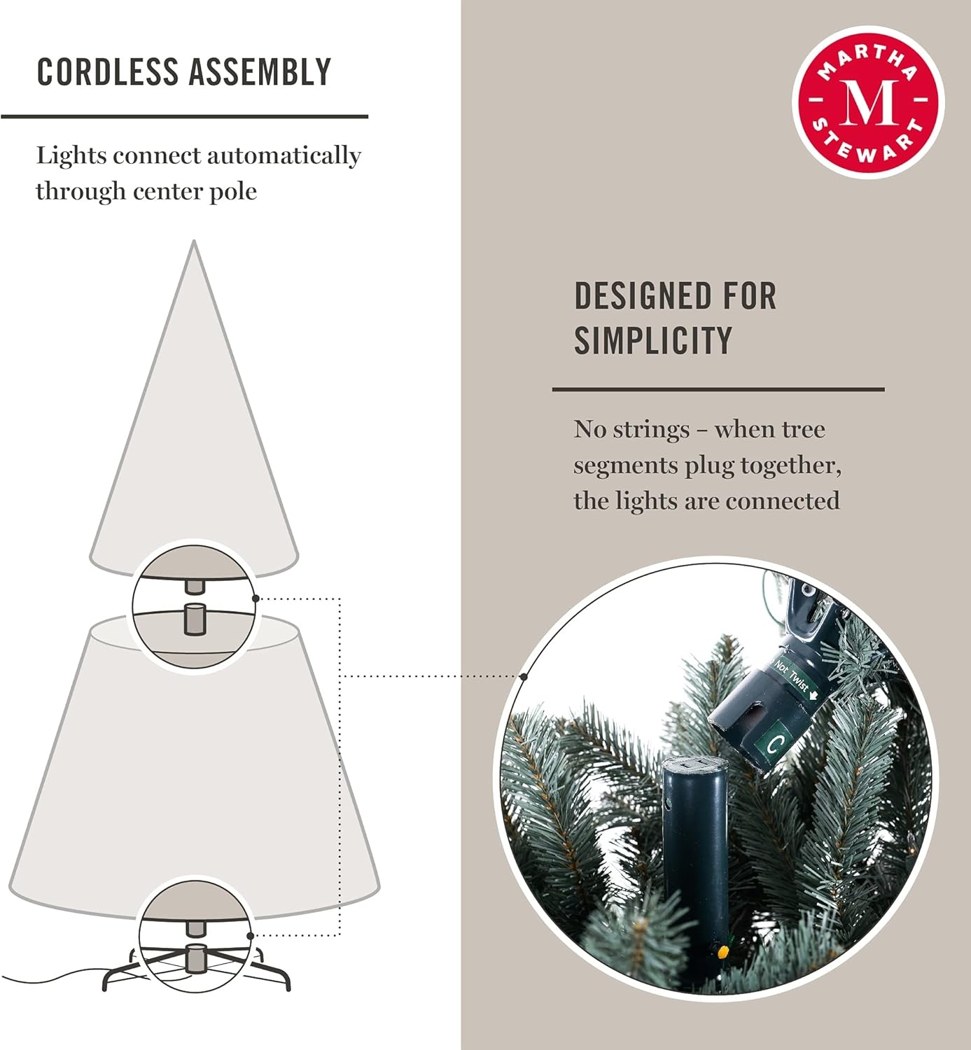 image:imageMartha Stewart 5 Ft Blue Spruce Prelit Christmas Tree with White Lights Realistic Faux Holiday Tree with Metal Stand Indoor Home DecorClear Lights
