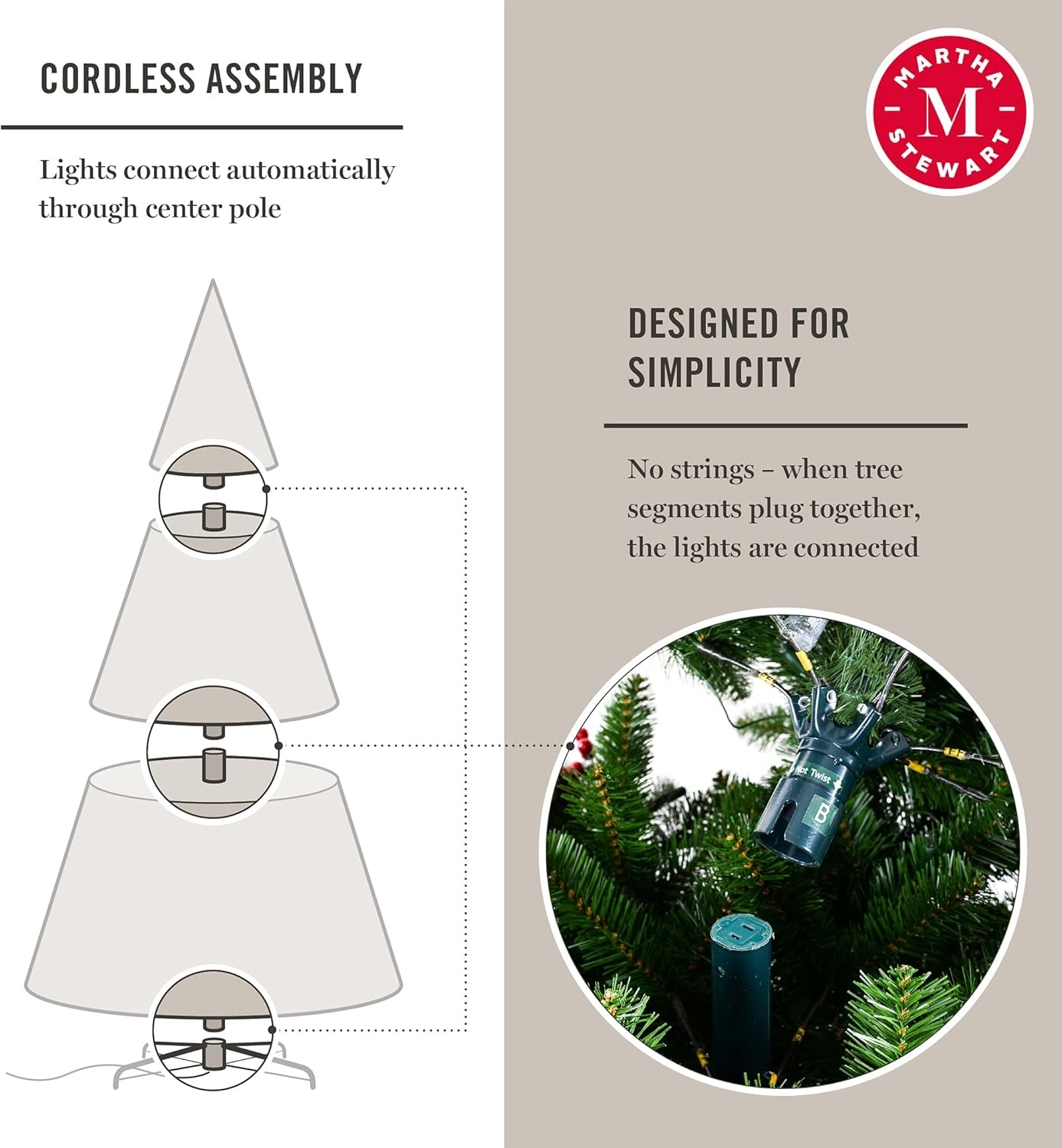 image:imageMartha Stewart 5 Ft Prelit Christmas Tree with White Lights Decorated with Pinecones and Red Berries Realistic Faux Holiday Tree with Metal StandClear White Lights