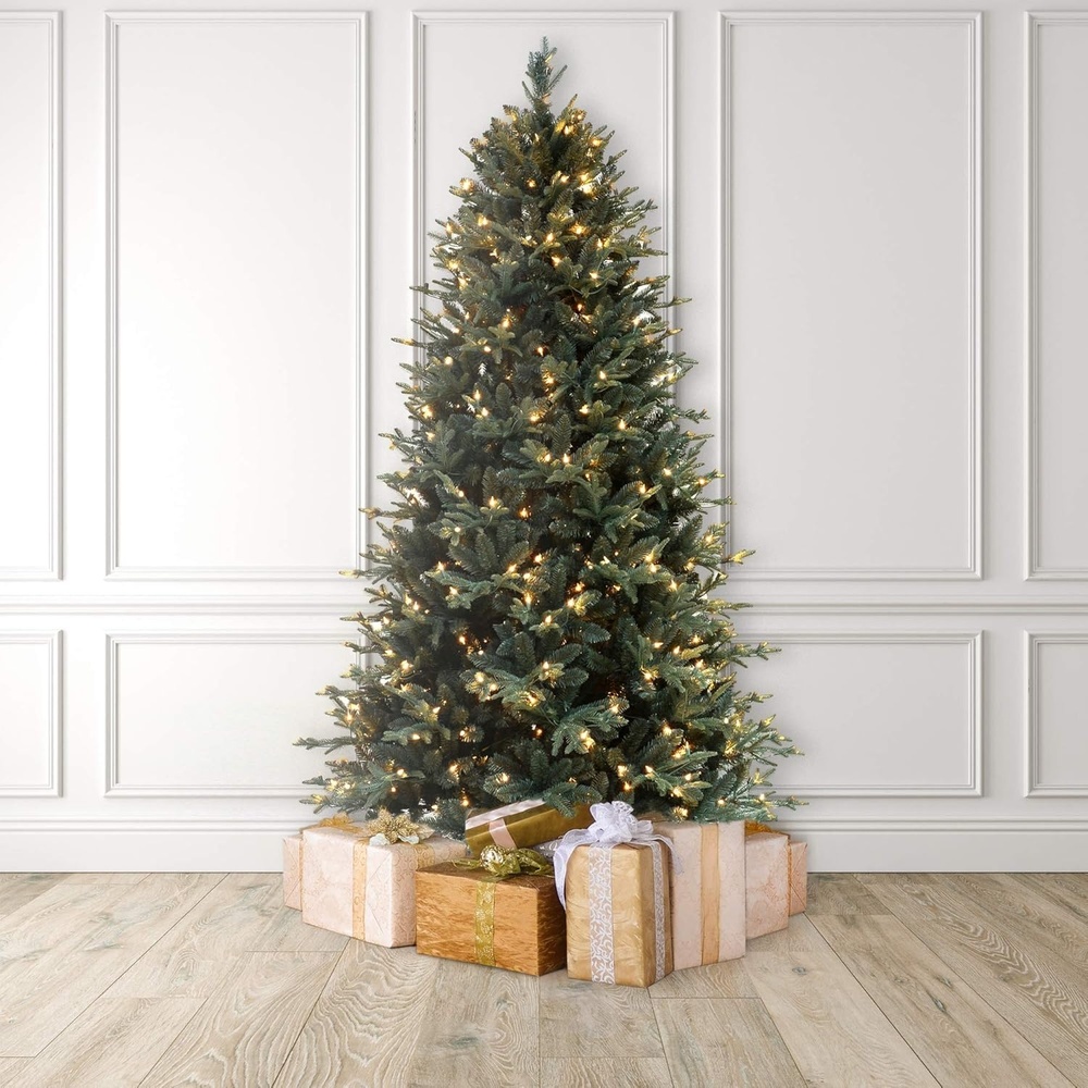 image:imageMartha Stewart 5 Ft Blue Spruce Prelit Christmas Tree with White Lights Realistic Faux Holiday Tree with Metal Stand Indoor Home DecorClear Lights