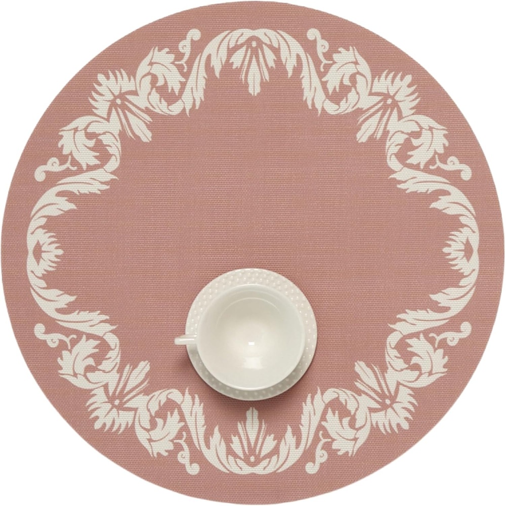 image:imageMartha by Martha Stewart Chilewich Scroll Round Set of 4 Placemats in AbaloneBurnt Coral