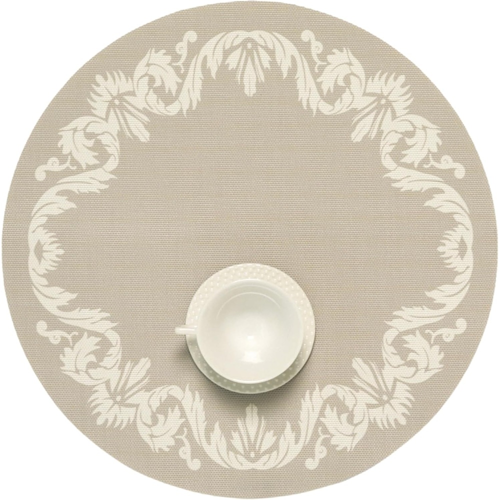 image:imageMartha by Martha Stewart Chilewich Scroll Round Set of 4 Placemats in AbaloneFlax