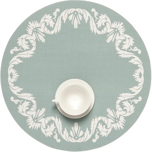Martha by Martha Stewart | Chilewich Scroll Round Set of 4 Placemats in Abalone(Abalone)