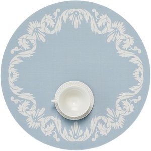 Martha by Martha Stewart | Chilewich Scroll Round Set of 4 Placemats in Abalone(Sea)