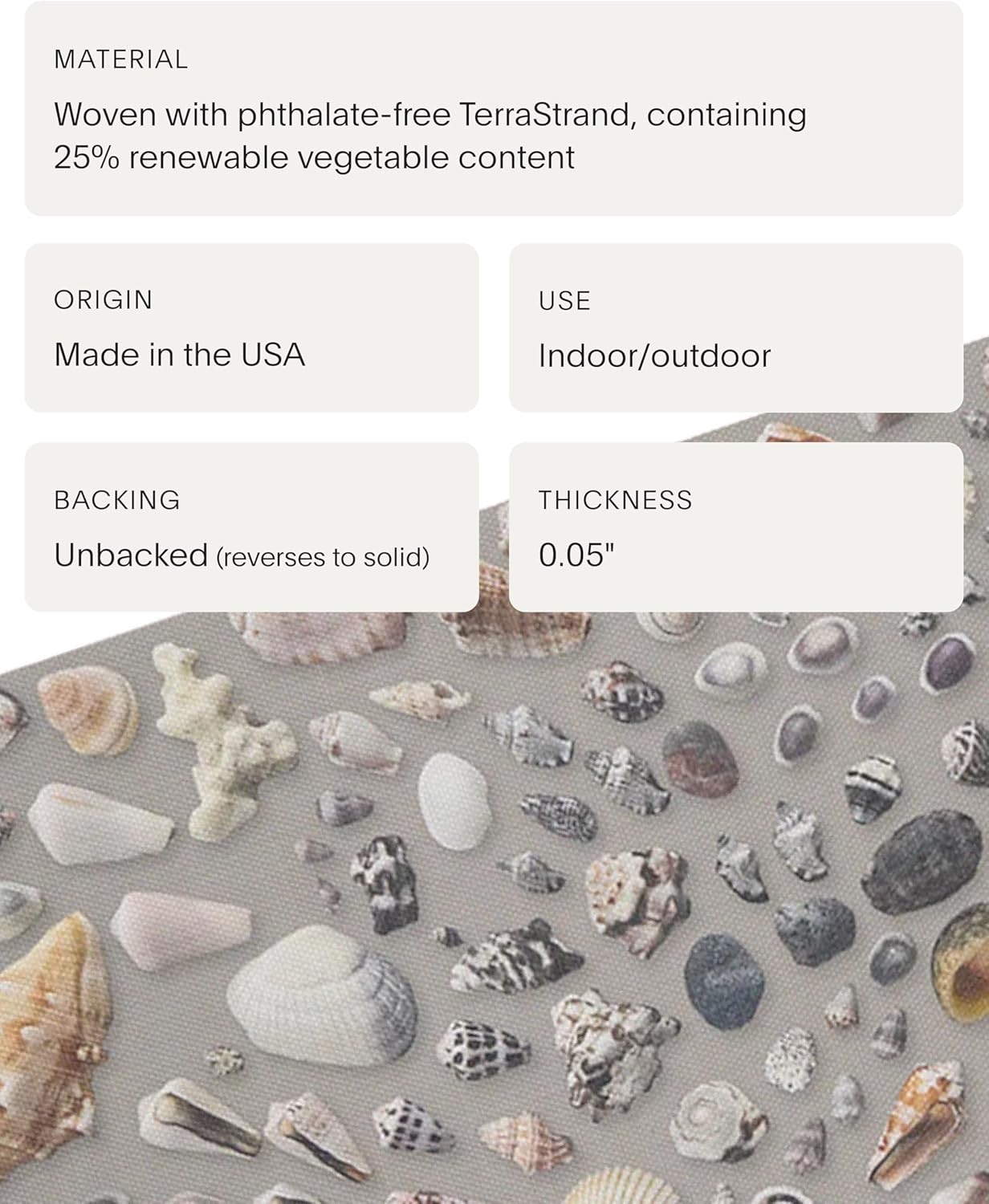 image:imageChilewich Seashell Placemats Set of 4 Woven Dining Table Mats Reusable StainResistant IndoorOutdoor Tabletop Protection 14 x 19