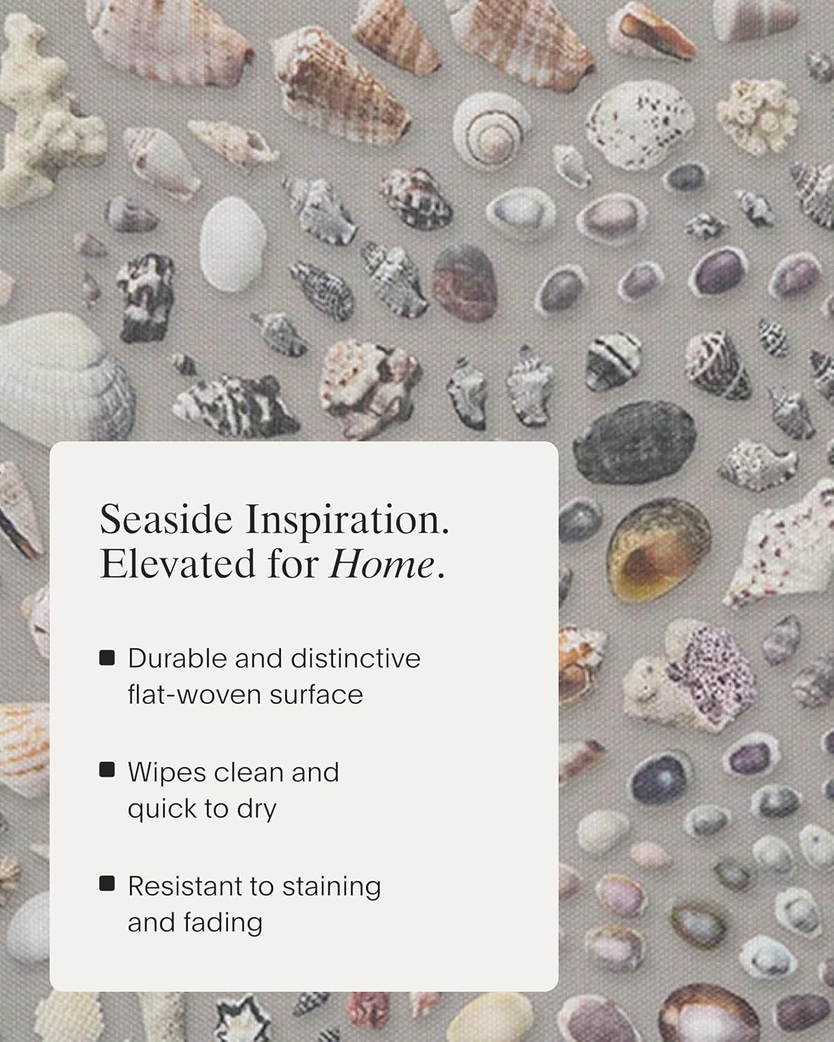 image:imageChilewich Seashell Placemats Set of 4 Woven Dining Table Mats Reusable StainResistant IndoorOutdoor Tabletop Protection 14 x 19