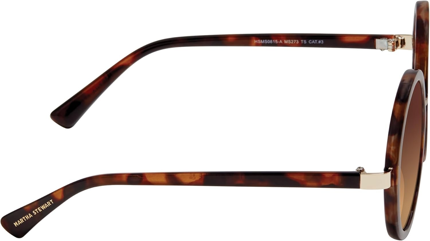 image:imageMartha Stewart Womens Martha Stewart Rounded Panto Plastic Frame With a Slim Metal BridgeTortoise