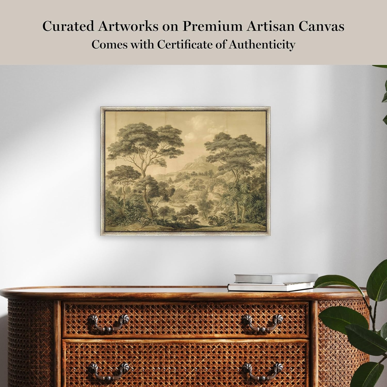 image:imageMartha Stewart Bedford Canvas Wall Art Pastoral Landscape Tree Line 195 x 255 Living Room and Bedroom Decor Framed