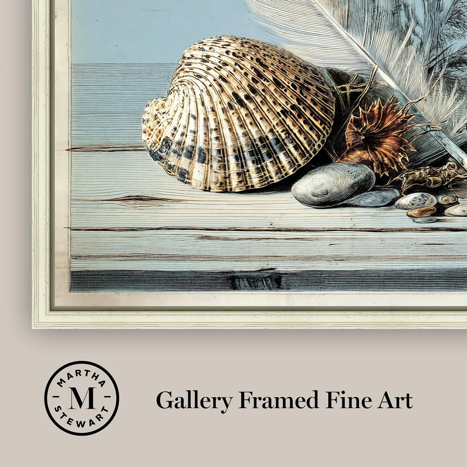 image:imageMartha Stewart Lily Pond Canvas Wall Art Seaside Still Life Shells and Coral 2262 x 2262 Living Room and Bedroom Decor Framed