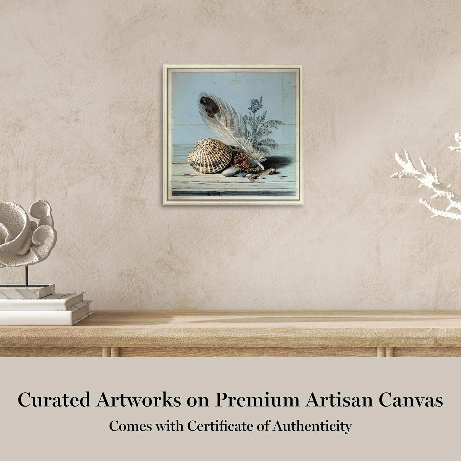 image:imageMartha Stewart Lily Pond Canvas Wall Art Seaside Still Life Shells and Coral 2262 x 2262 Living Room and Bedroom Decor Framed