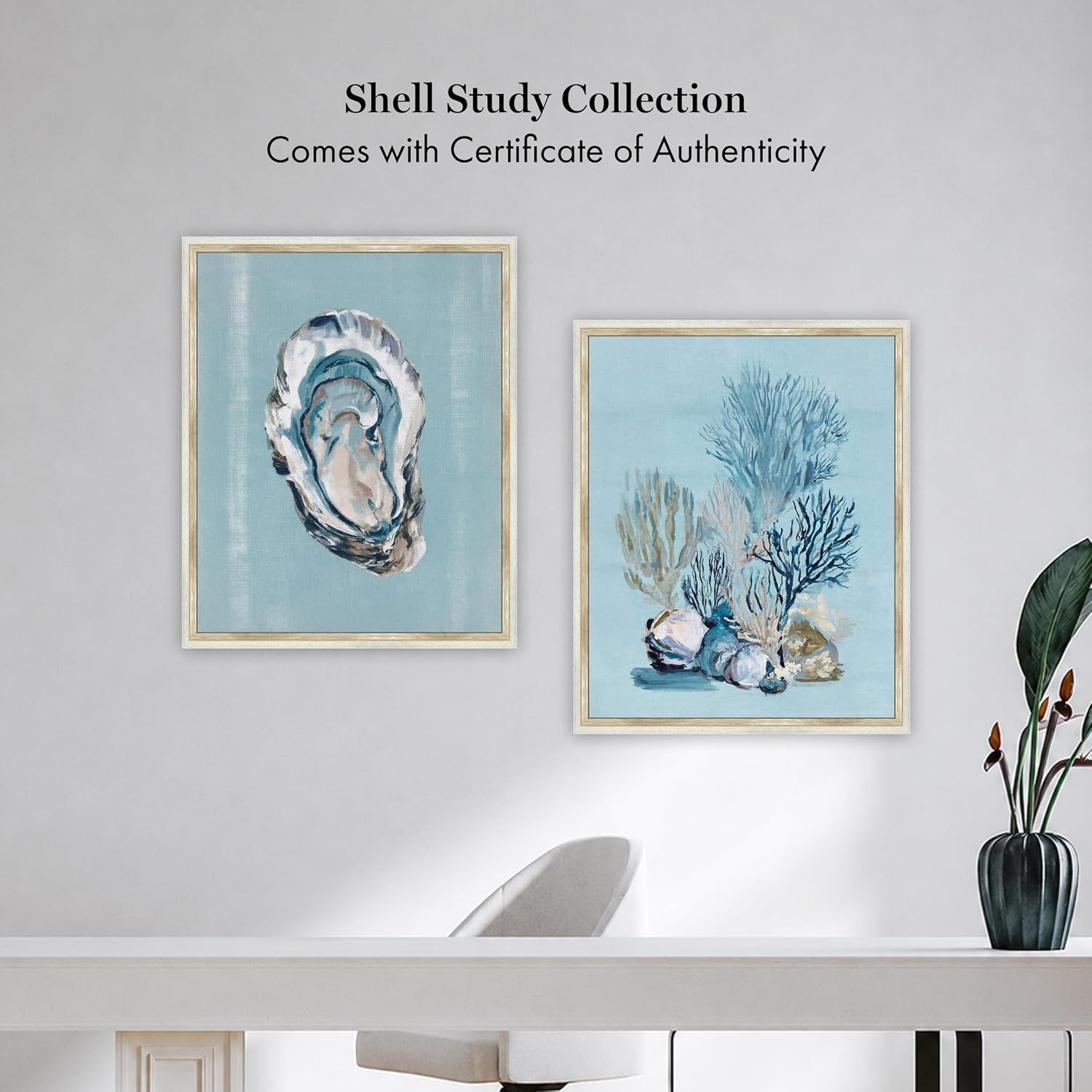 image:imageMartha Stewart Lily Pond Canvas Wall Art Shell Study Oyster 2662 x 3262 Living Room and Bedroom Decor FramedShell Study Oyster
