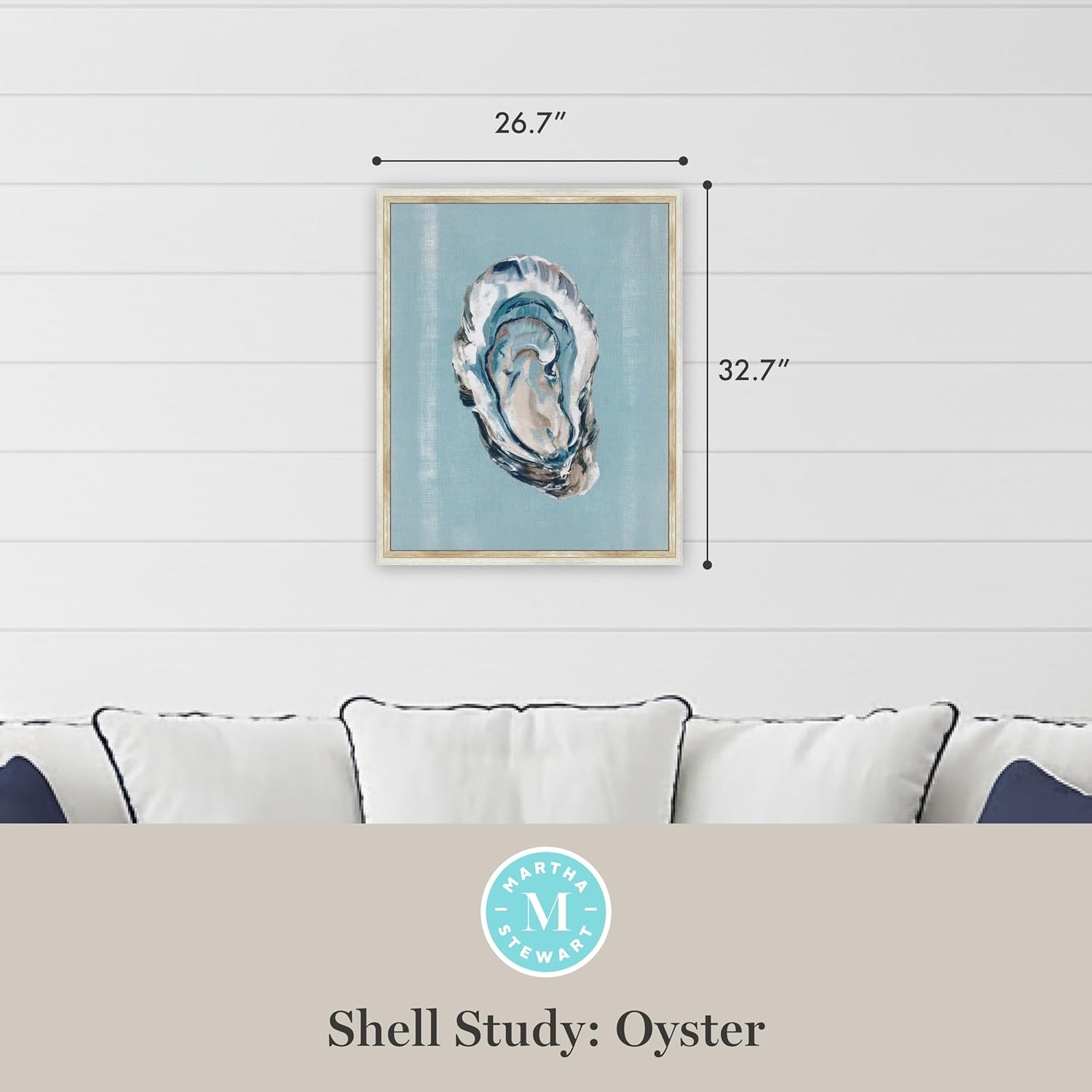 image:imageMartha Stewart Lily Pond Canvas Wall Art Shell Study Oyster 2662 x 3262 Living Room and Bedroom Decor FramedShell Study Oyster