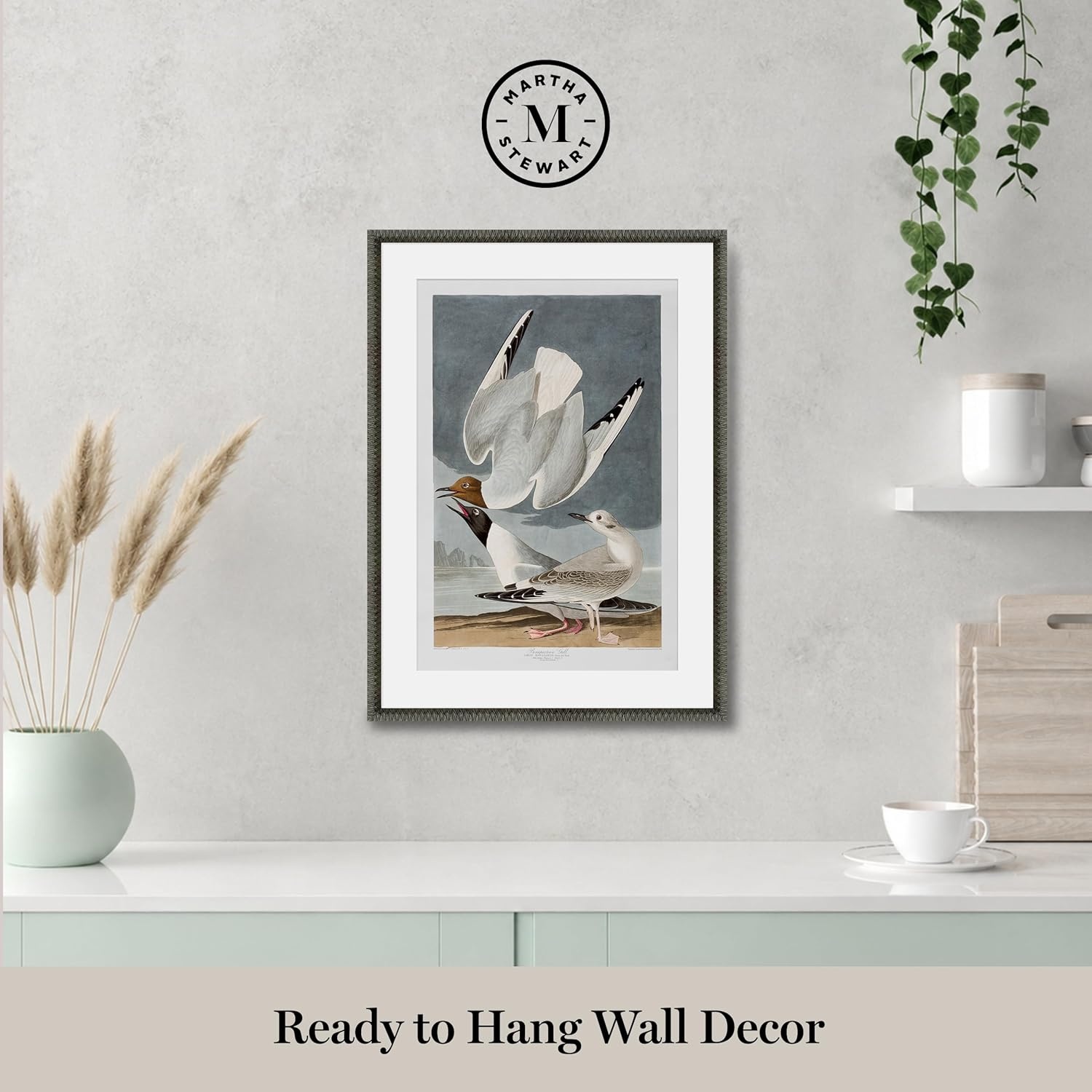 image:imageMartha Stewart Lily Pond Paper Wall Art Seaside Study Shorebirds in Motion 2175 x 2975 Living Room and Bedroom Decor FramedCoastal Bird Study Gulls Pair