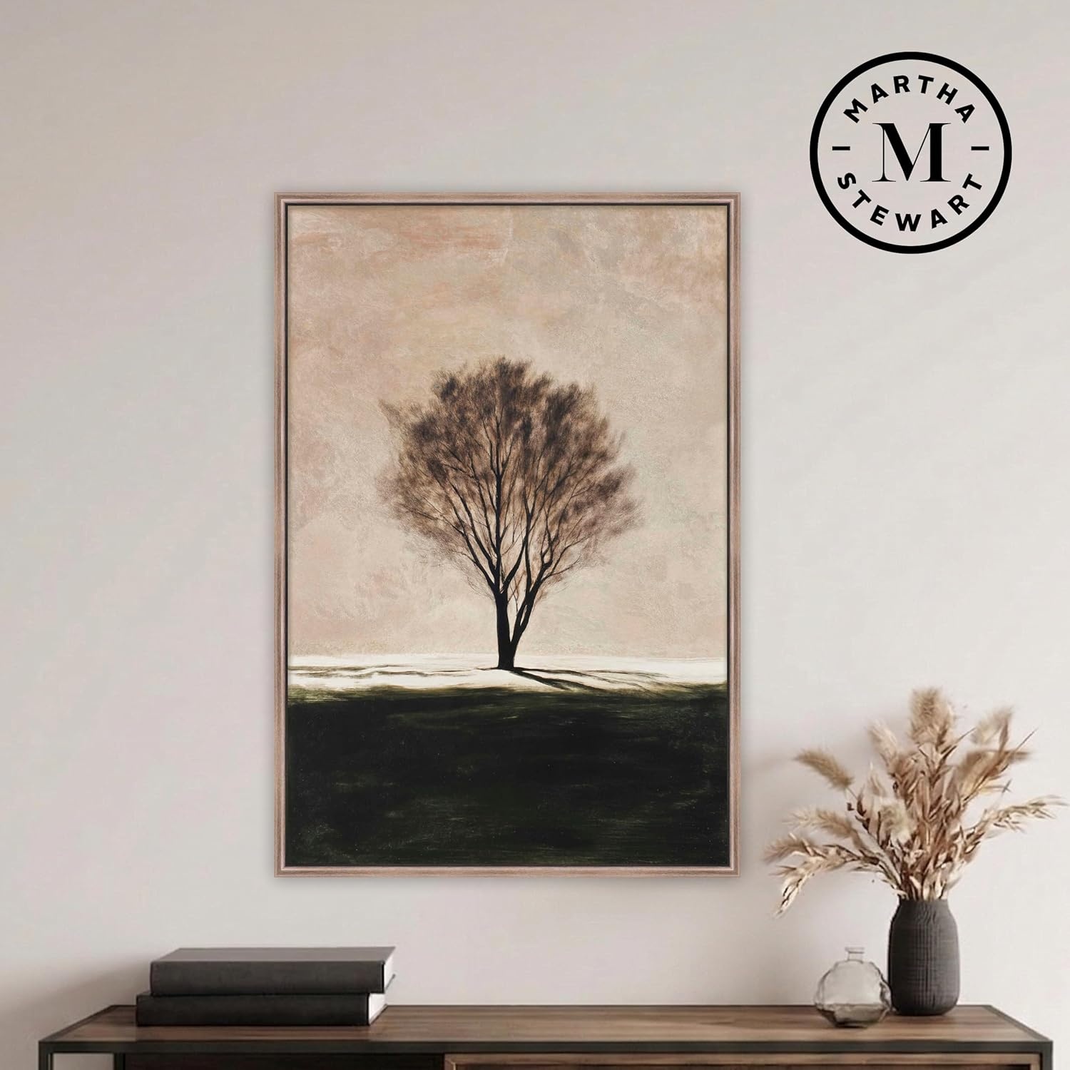 image:imageMartha Stewart Perry Street Canvas Wall Art Modern Landscape Solitary Tree 135 x 195 Living Room and Bedroom Decor Framed
