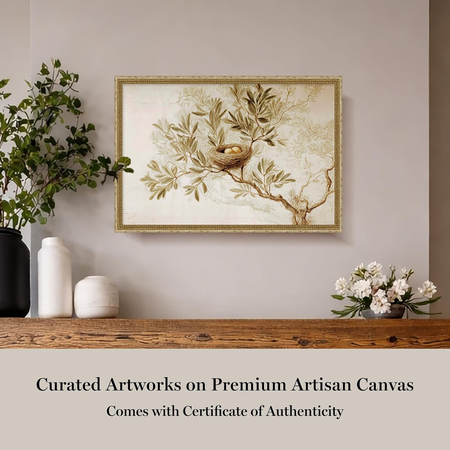 image:imageMartha Stewart Skylands Canvas Wall Art Songbird Study 14 x 20 Living Room and Bedroom Decor Framed