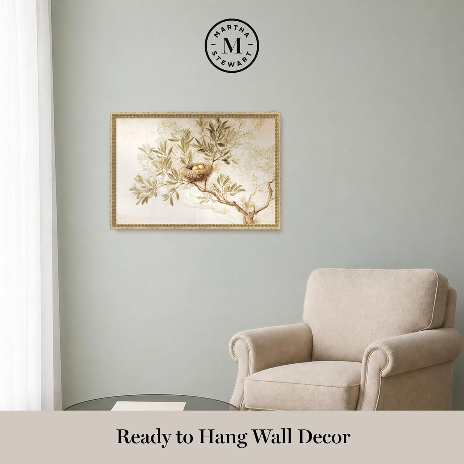 image:imageMartha Stewart Skylands Canvas Wall Art Songbird Study 14 x 20 Living Room and Bedroom Decor Framed