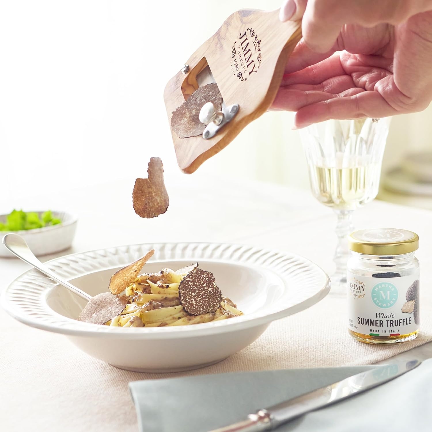 image:imageMartha Stewart amp Jimmy Tartufi Italian Truffle Gift Set Whole Summer Truffle Mushrooms with Olive Wood Truffle Slicer 15oz Gourmet Truffles Foodie Gifts for Pasta Risotto Eggs Appetizers