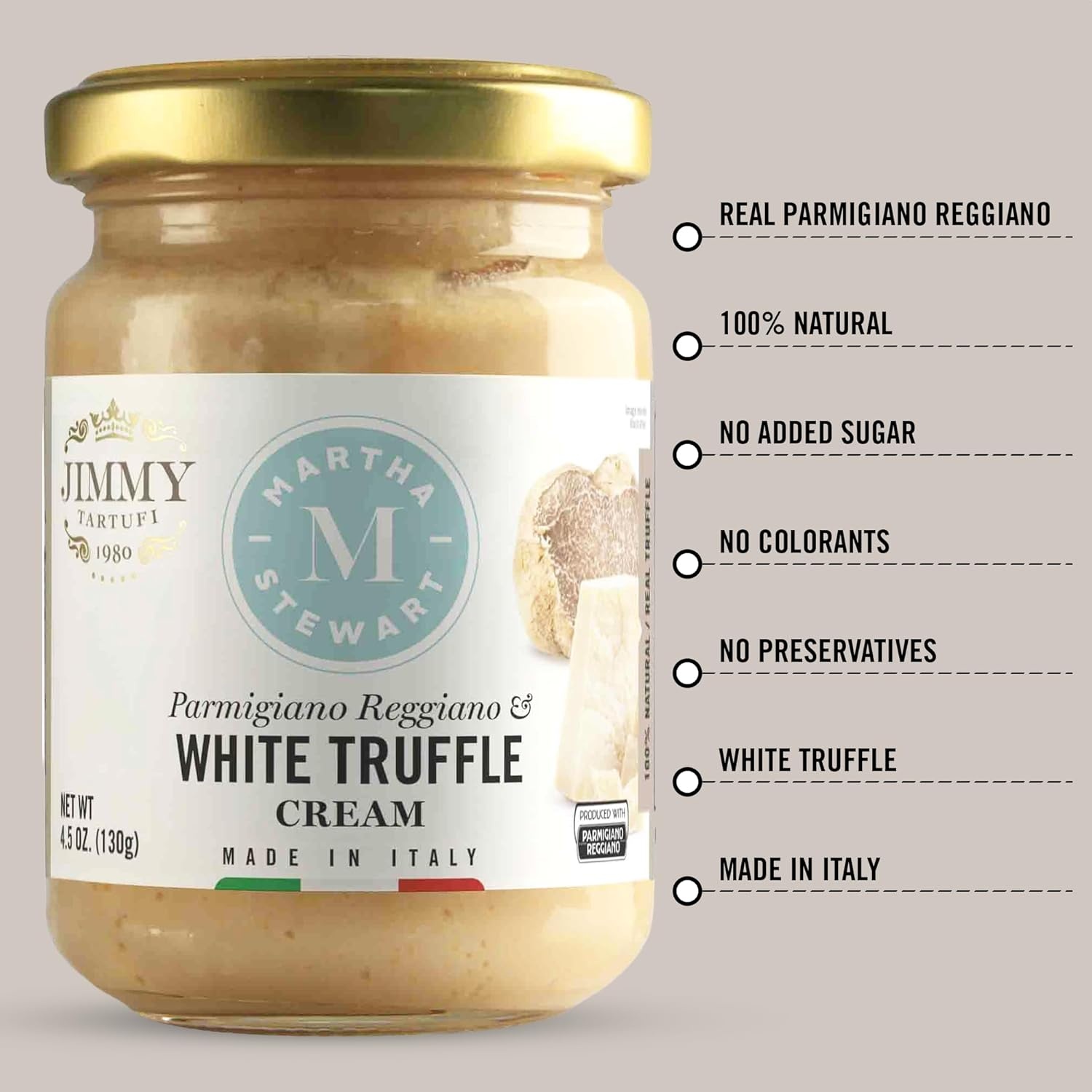 image:imageMartha Stewart amp Jimmy Tartufi Parmigiano Reggiano amp White Truffle Cream 45oz Jar Pack of 1 No Preservatives Colorants or Added Sugar Cooking Cream for Pasta Risotto amp Crostini