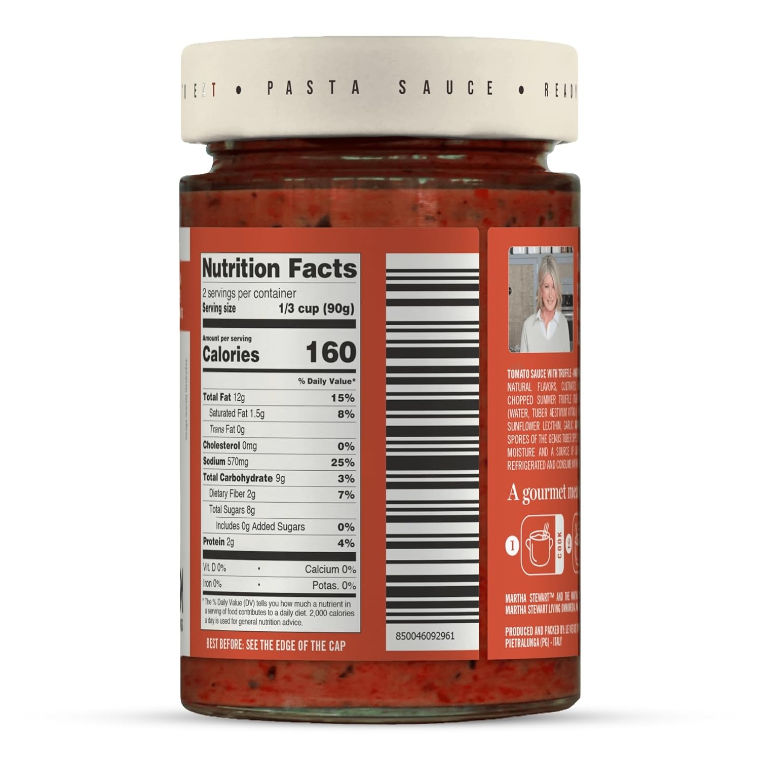 image:imageMartha Stewart amp Jimmy Tartufi Ready to Eat Truffle amp Tomato Pasta Sauce 63 oz Pack of 1 Real Truffle Gluten Free No Preservatives No Added Sugar No Colorants 100 Natural Italian Pasta Sauce