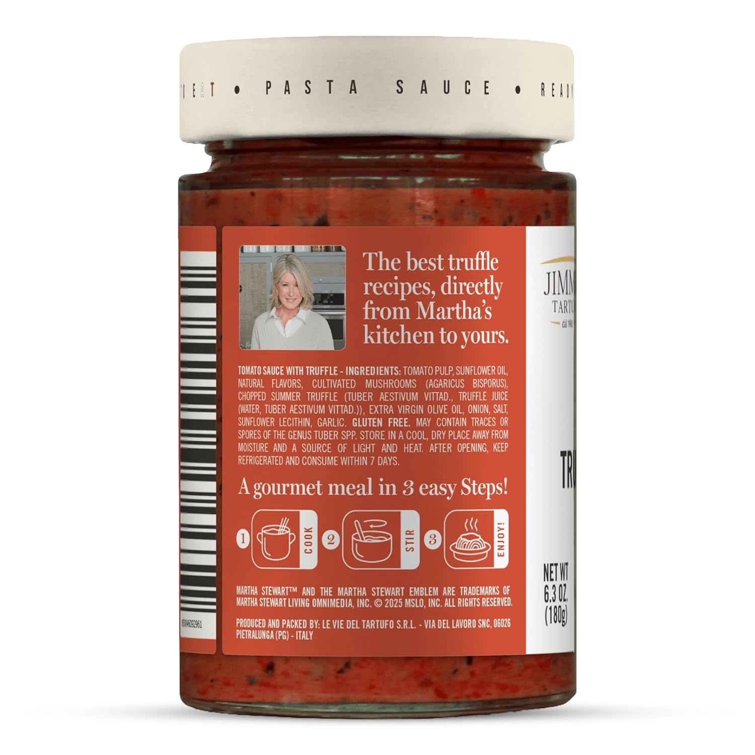 image:imageMartha Stewart amp Jimmy Tartufi Ready to Eat Truffle amp Tomato Pasta Sauce 63 oz Pack of 1 Real Truffle Gluten Free No Preservatives No Added Sugar No Colorants 100 Natural Italian Pasta Sauce
