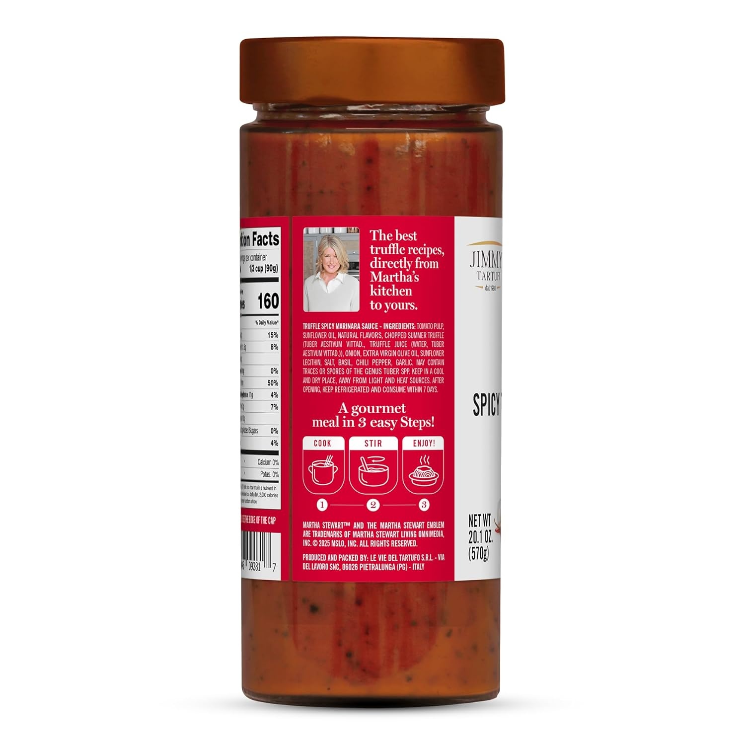 image:imageMartha Stewart amp Jimmy Tartufi Spicy Truffle Marinara Pasta Sauce 201 oz Jar Pack of 1 Arrabbiata Style Sauce Real Italian Truffle No Preservatives Colorants or Added Sugar Made in Italy