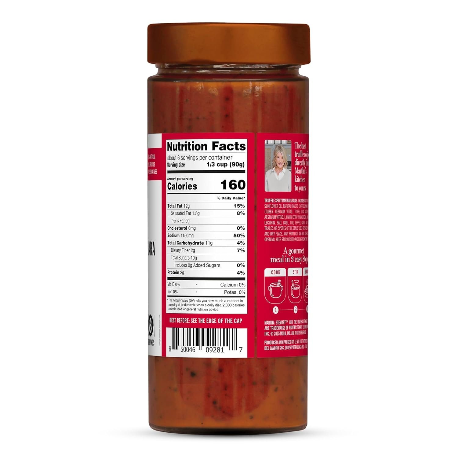image:imageMartha Stewart amp Jimmy Tartufi Spicy Truffle Marinara Pasta Sauce 201 oz Jar Pack of 1 Arrabbiata Style Sauce Real Italian Truffle No Preservatives Colorants or Added Sugar Made in Italy