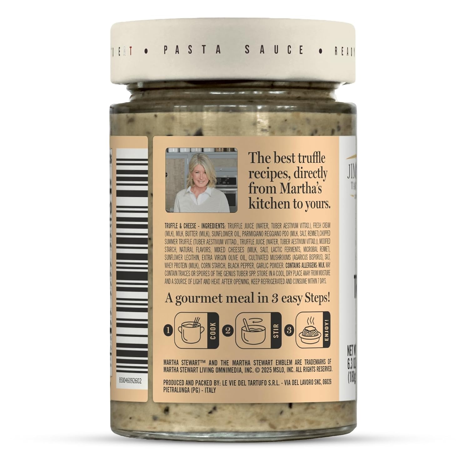 image:imageMartha Stewart amp Jimmy Tartufi Truffle amp Cheese Pasta Sauce 63 oz Pack of 1 Ready to Eat Creamy Italian Pasta Sauce with Parmigiano Reggiano Summer Truffle Gluten Free No Preservatives