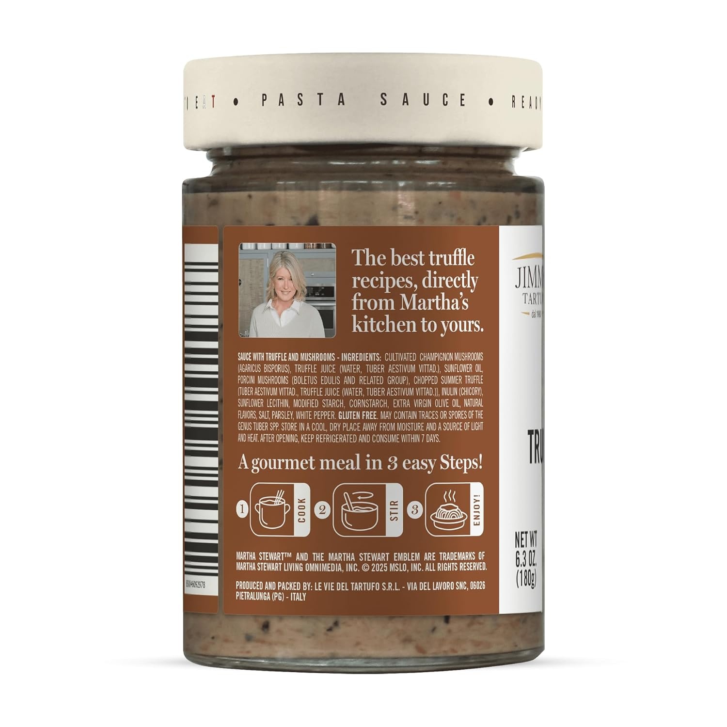 image:imageMartha Stewart amp Jimmy Tartufi Truffle amp Porcini Pasta Sauce 63 oz Pack of 1 Real Truffle Porcini Mushrooms 100 Natural Gluten Free No Preservatives No Added Sugar Italian Pasta Sauce