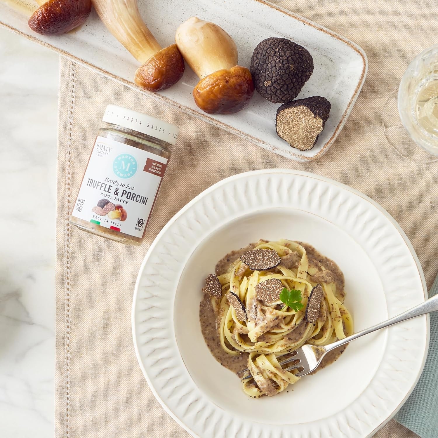 image:imageMartha Stewart amp Jimmy Tartufi Truffle amp Porcini Pasta Sauce 63 oz Pack of 1 Real Truffle Porcini Mushrooms 100 Natural Gluten Free No Preservatives No Added Sugar Italian Pasta Sauce