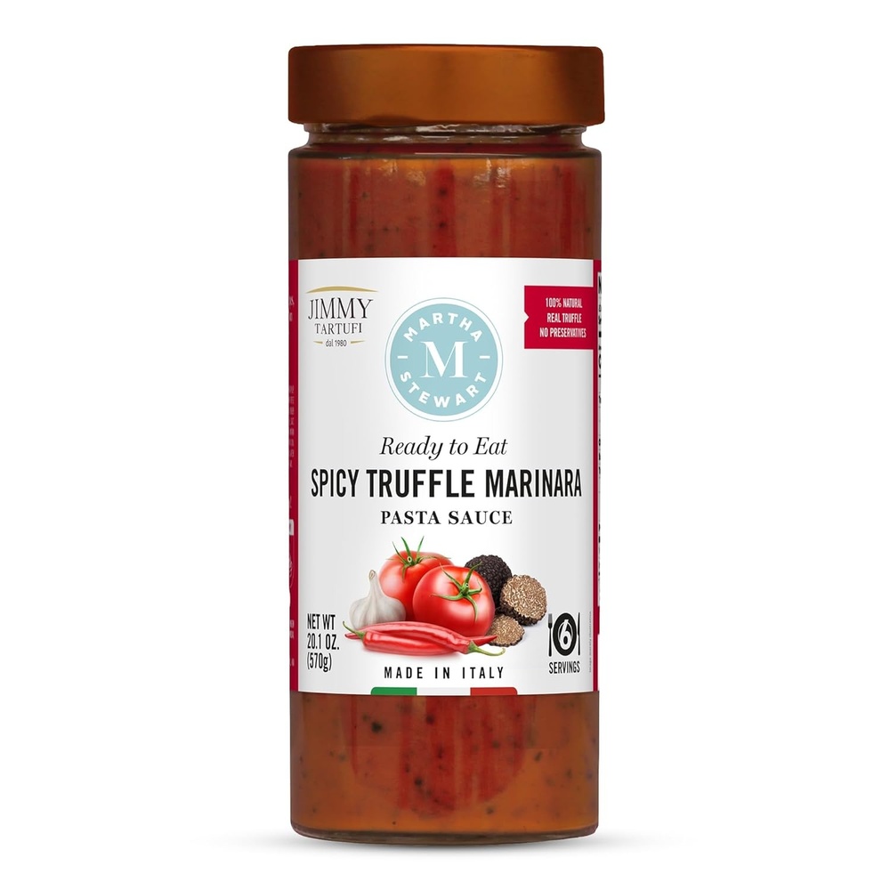 image:imageMartha Stewart amp Jimmy Tartufi Spicy Truffle Marinara Pasta Sauce 201 oz Jar Pack of 1 Arrabbiata Style Sauce Real Italian Truffle No Preservatives Colorants or Added Sugar Made in Italy