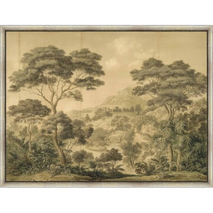 Martha Stewart Bedford Canvas Wall Art, Pastoral Landscape Tree Line, 19.5″ x 25.5″, Living Room and Bedroom Decor, Framed