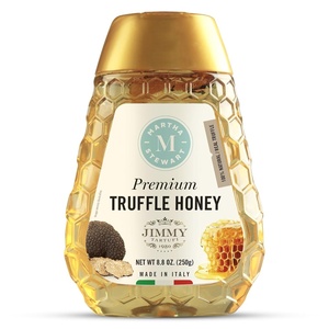 Martha Stewart & Jimmy Tartufi Premium Truffle Honey 8.8oz Squeeze Bottle – Dried Summer Black Truffle & Italian Acacia Honey – No Preservatives or Colorants – Gourmet Infused for Cheese & Charcuterie