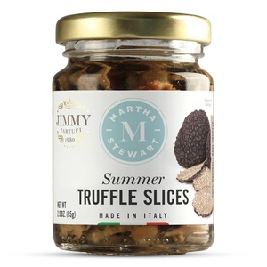 Martha Stewart & Jimmy Tartufi Summer Black Truffle Slices 2.9 oz Jar (Pack of 1) – Truffle Mushrooms in Sunflower Oil, Made in Italy – No Preservatives, Colorants, Added Sugar – Gourmet Italian Food