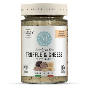 Martha Stewart & Jimmy Tartufi Truffle & Cheese Pasta Sauce 6.3 oz (Pack of 1) – Ready to Eat, Creamy Italian Pasta Sauce with Parmigiano Reggiano, Summer Truffle, Gluten Free, No Preservatives