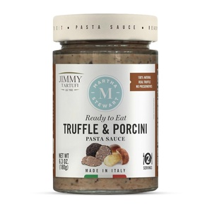 Martha Stewart & Jimmy Tartufi Truffle & Porcini Pasta Sauce 6.3 oz (Pack of 1) – Real Truffle, Porcini Mushrooms, 100% Natural, Gluten Free, No Preservatives, No Added Sugar, Italian Pasta Sauce