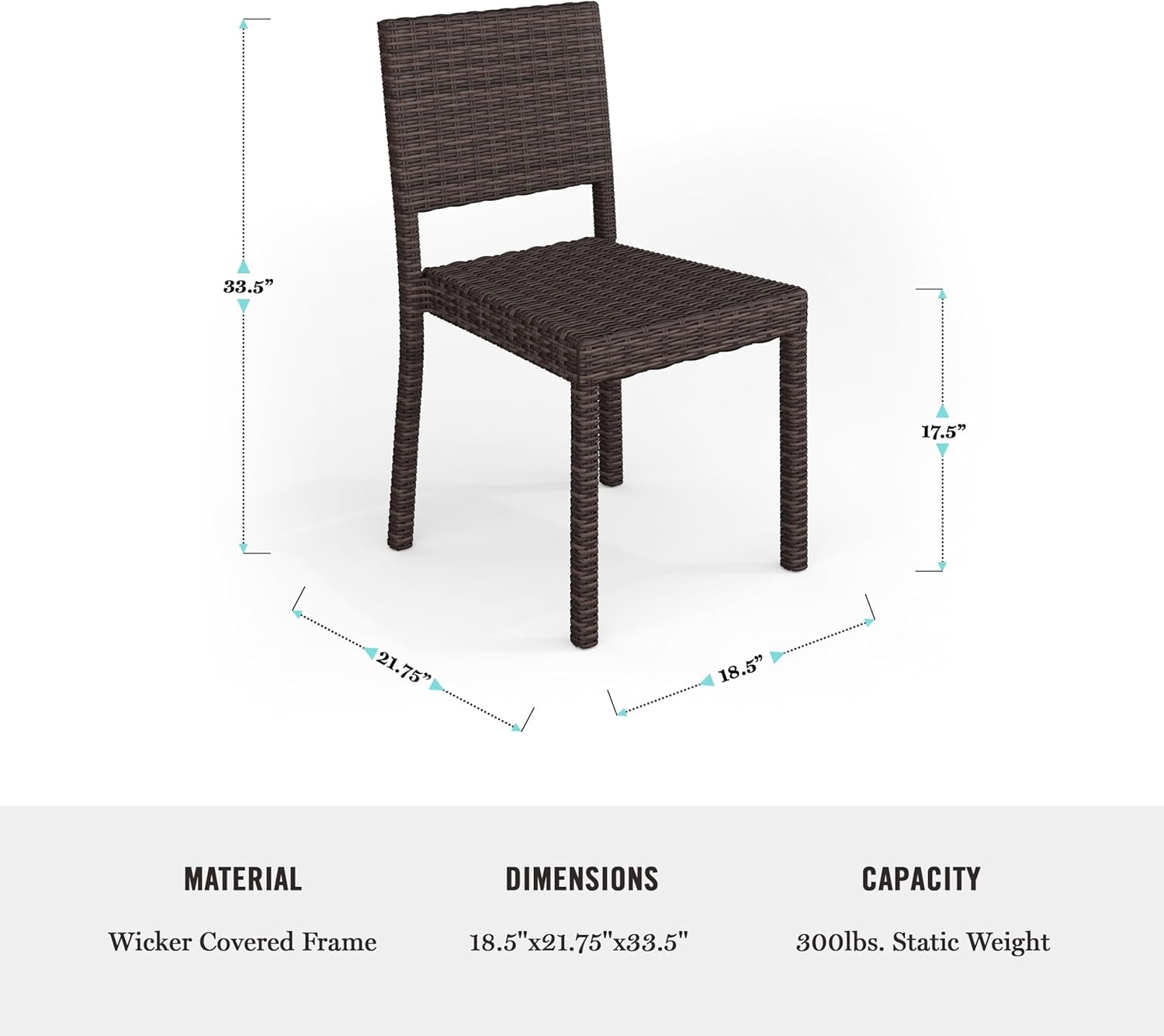 image:imageMartha Stewart Bedford IndoorOutdoor Stackable Patio Chair with Rattan Wicker Finish in BrownBrown