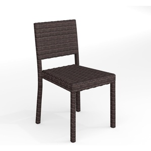 Martha Stewart Bedford Indoor-Outdoor Stackable Patio Chair with Rattan Wicker Finish in Brown(Brown)