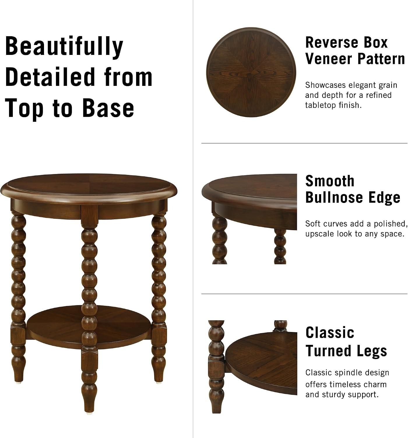 image:imageMartha Stewart Philippe Round Coffee Table for Living Room Lily Pond Collection Coastal Coffee Table with Shelving for Storage Cottage Inspired Living Room Table 30 Wide Brown