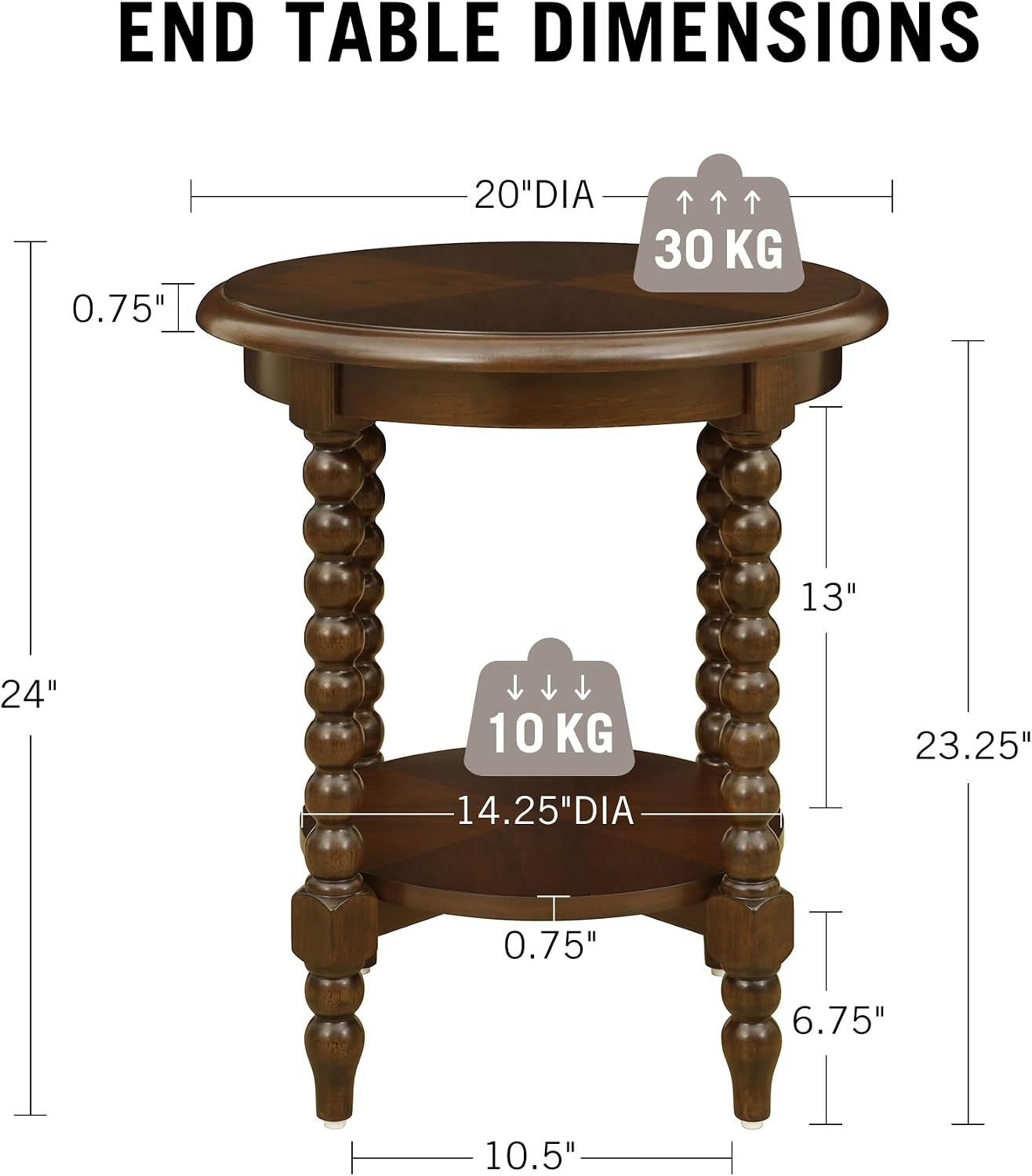 image:imageMartha Stewart Philippe Round Coffee Table for Living Room Lily Pond Collection Coastal Coffee Table with Shelving for Storage Cottage Inspired Living Room Table 30 Wide Brown