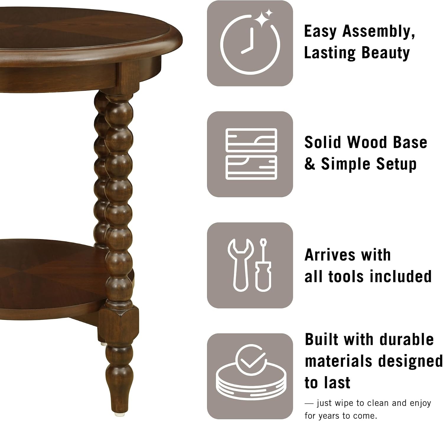 image:imageMartha Stewart Philippe Round Coffee Table for Living Room Lily Pond Collection Coastal Coffee Table with Shelving for Storage Cottage Inspired Living Room Table 30 Wide Brown