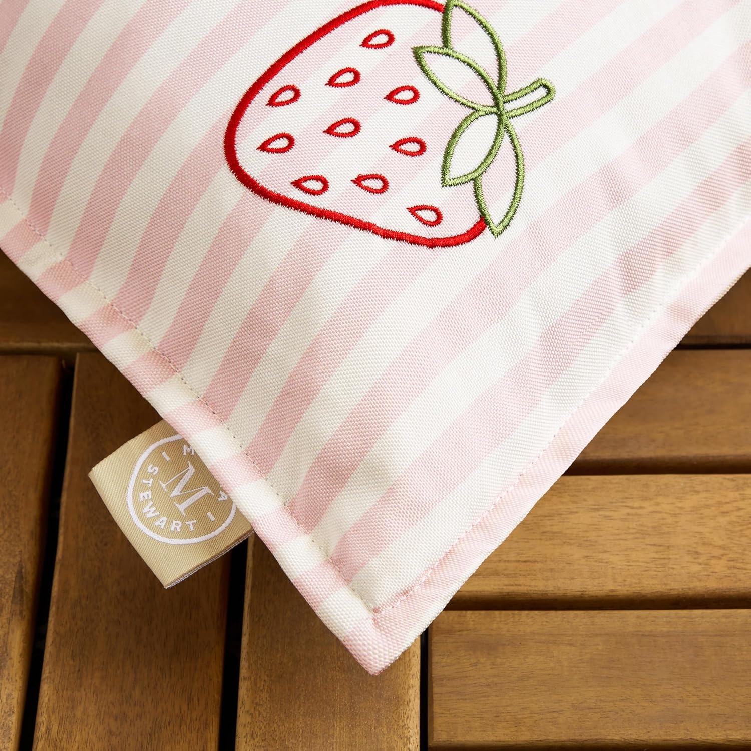 image:imageMartha Stewart Americana Embroidered Lobster Indoor Outdoor Decorative Pillow 2Pack Set UV Fade Resistant Water Repellent Coastal Design BlueRed 18x18Strawberry Pink