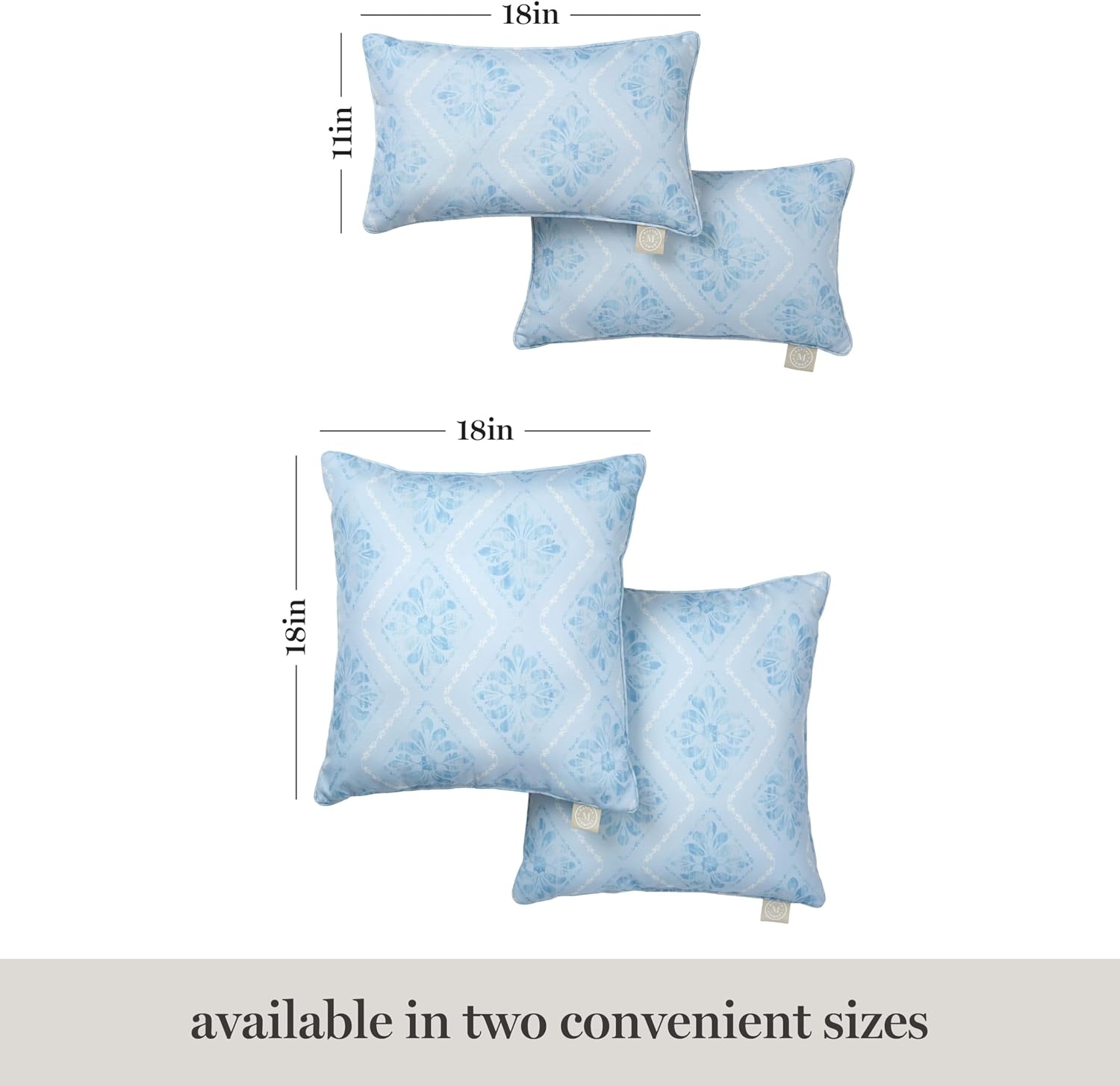 image:imageMartha Stewart Americana Embroidered Lobster Indoor Outdoor Decorative Pillow 2Pack Set UV Fade Resistant Water Repellent Coastal Design BlueRed 18x18Sky Blue