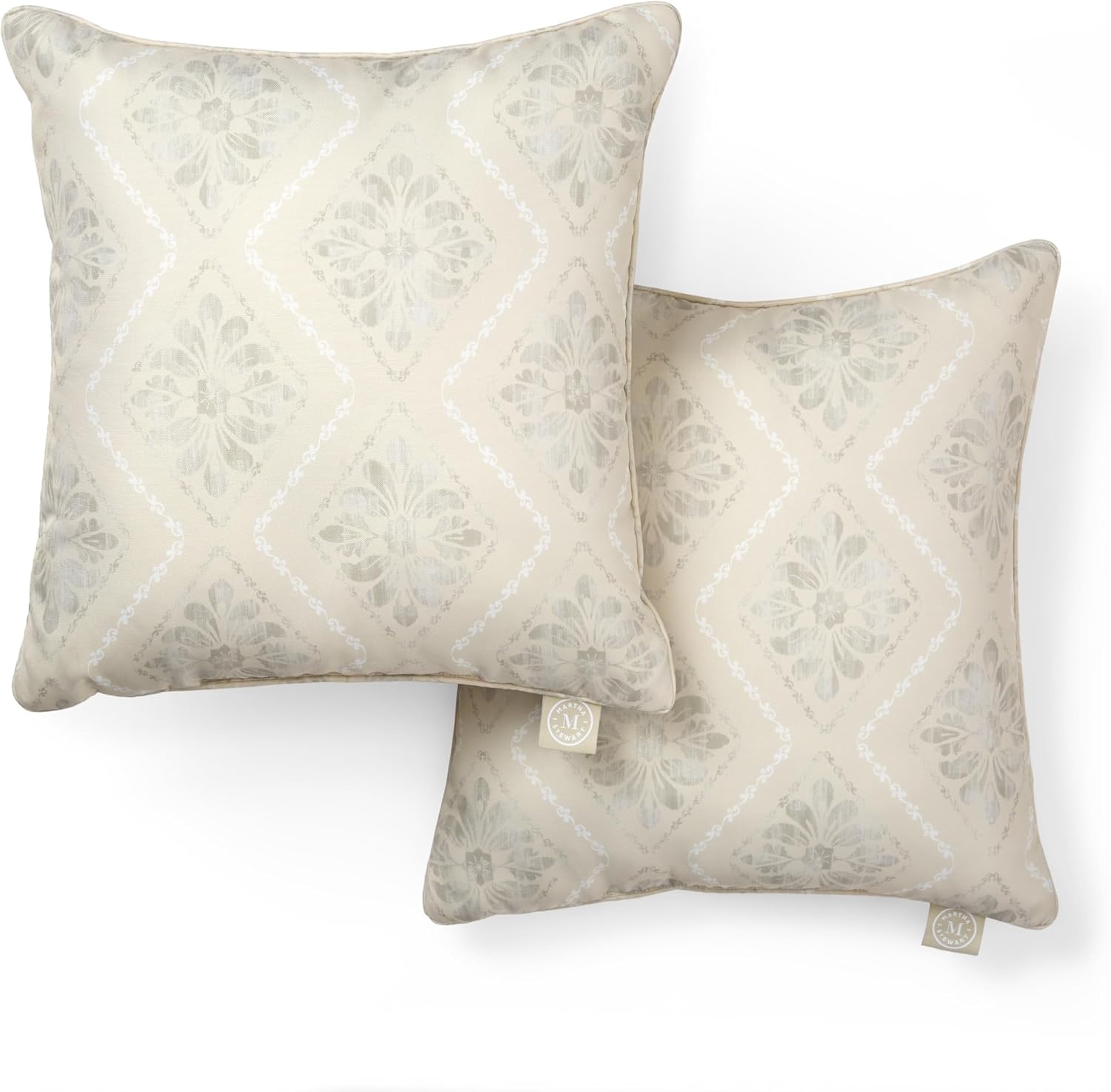 image:imageMartha Stewart Americana Embroidered Lobster Indoor Outdoor Decorative Pillow 2Pack Set UV Fade Resistant Water Repellent Coastal Design BlueRed 18x18Natural