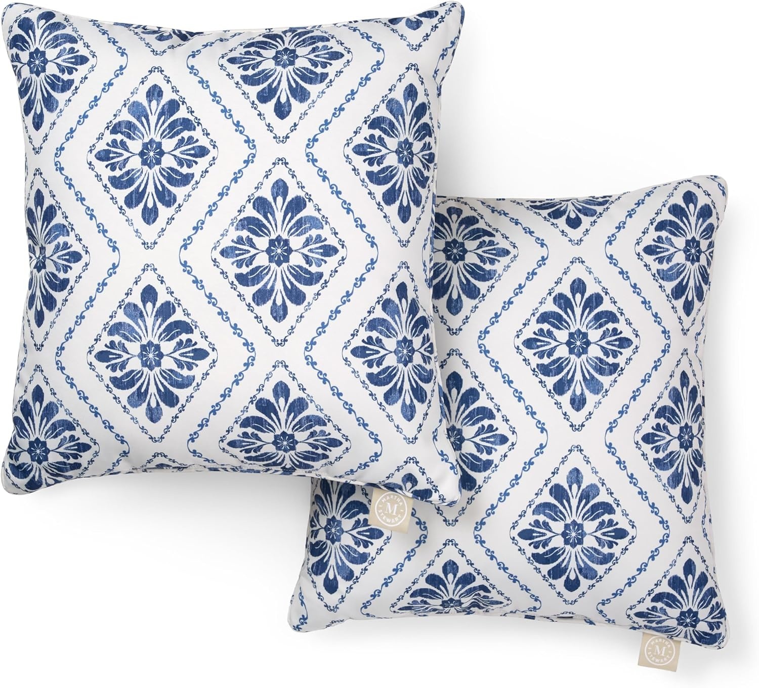 image:imageMartha Stewart Americana Embroidered Lobster Indoor Outdoor Decorative Pillow 2Pack Set UV Fade Resistant Water Repellent Coastal Design BlueRed 18x18Ocean Blue