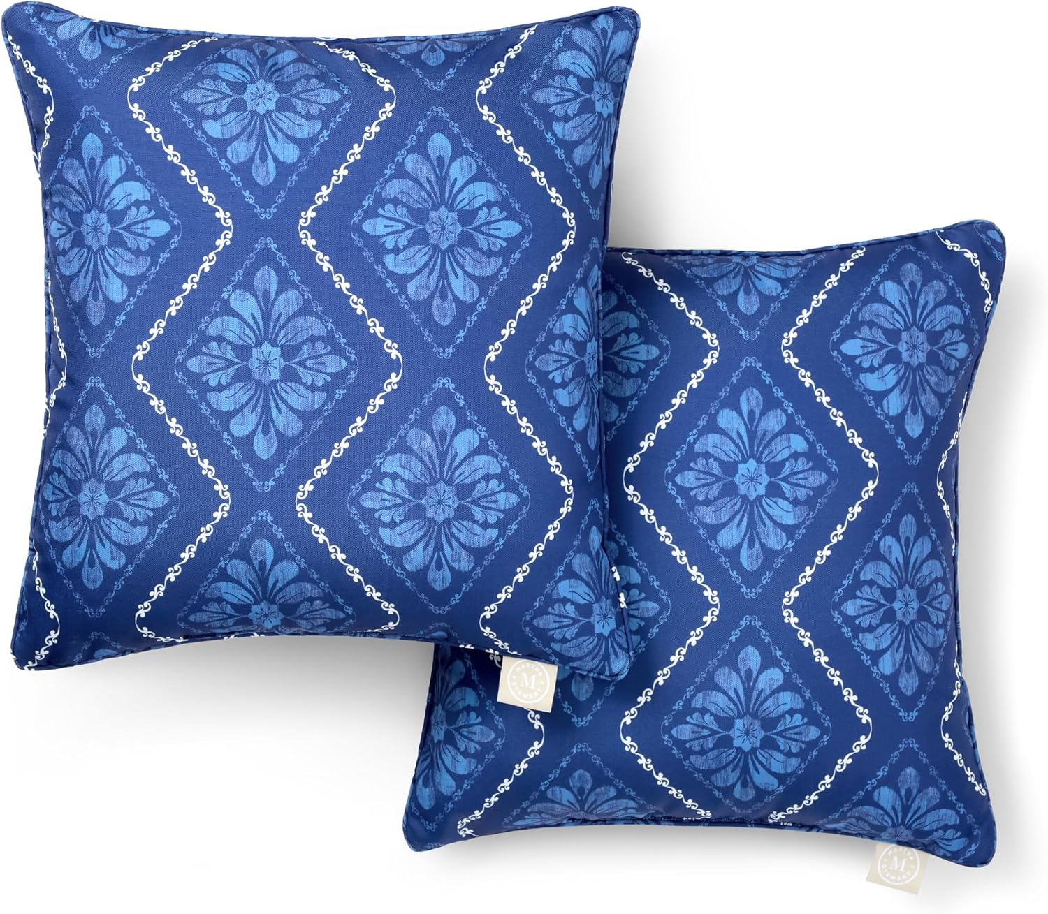 image:imageMartha Stewart Americana Embroidered Lobster Indoor Outdoor Decorative Pillow 2Pack Set UV Fade Resistant Water Repellent Coastal Design BlueRed 18x18Navy Blue