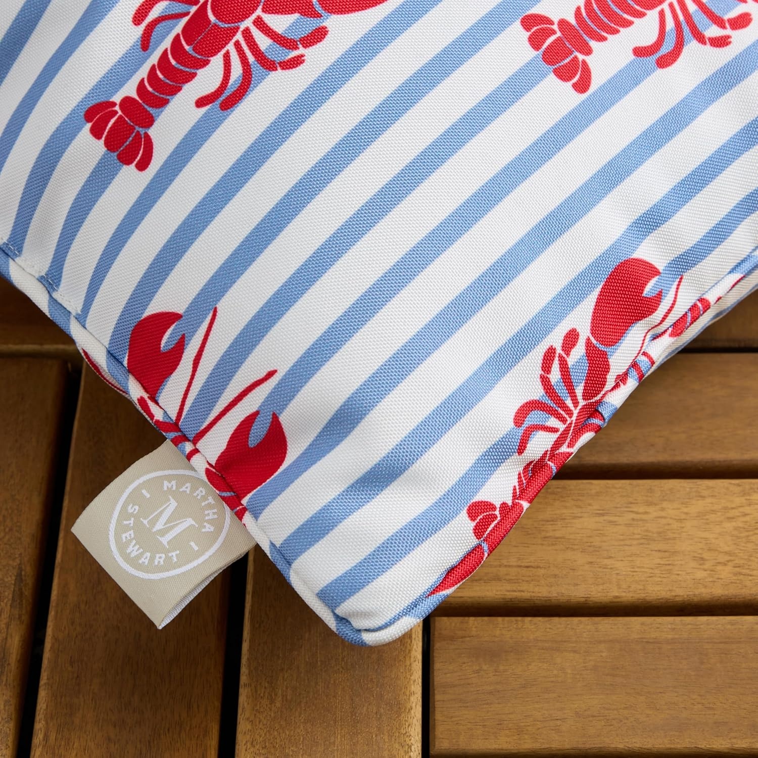 image:imageMartha Stewart Americana Embroidered Lobster Indoor Outdoor Decorative Pillow 2Pack Set UV Fade Resistant Water Repellent Coastal Design BlueRed 18x18RedBlue