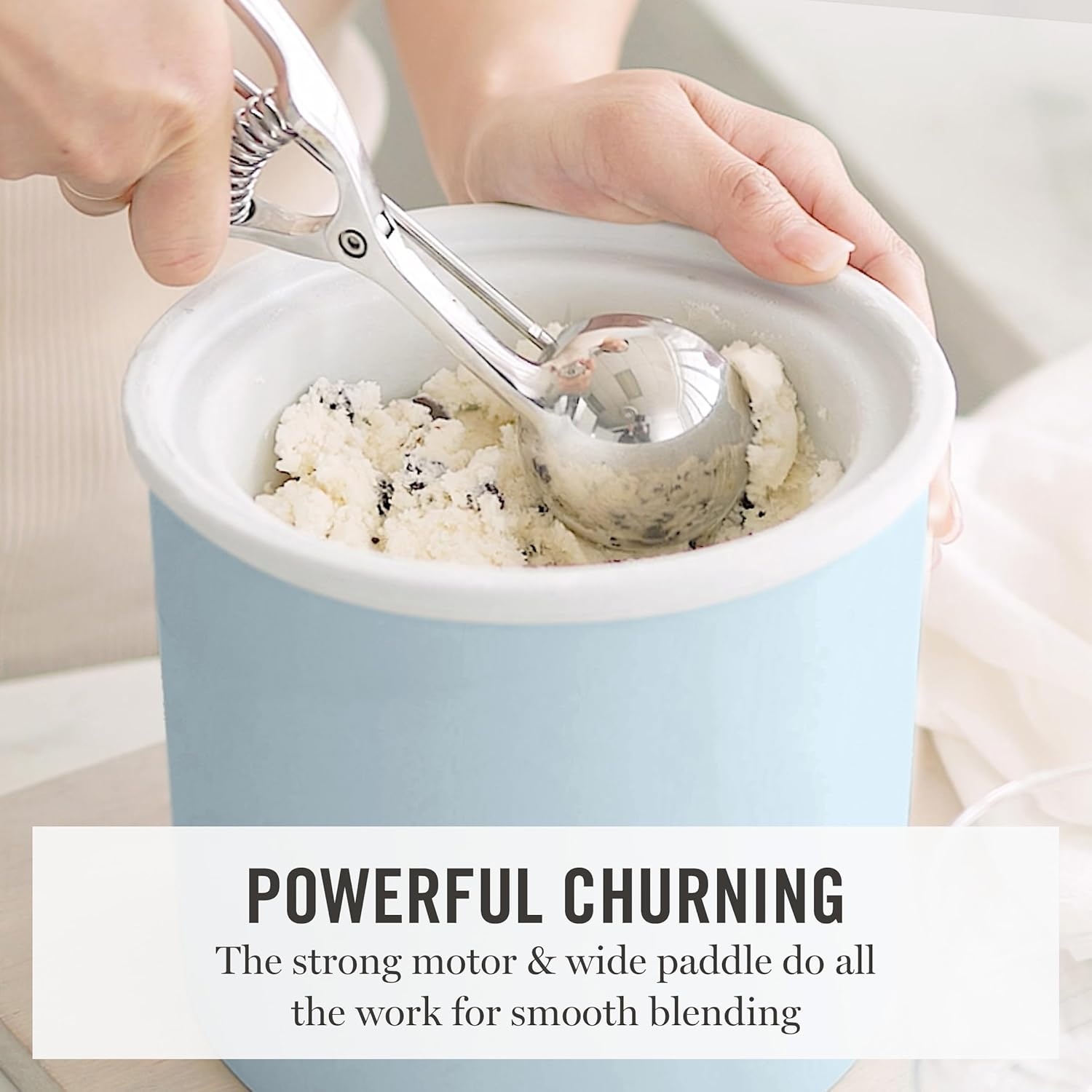 image:imageMartha Stewart Ice Cream Maker 2 Quart DoubleInsulated Freezer Bowl Sorbet amp Frozen Yogurt Ready in 20 Minutes MixIns Chute Easy to Clean Linen CreamSky