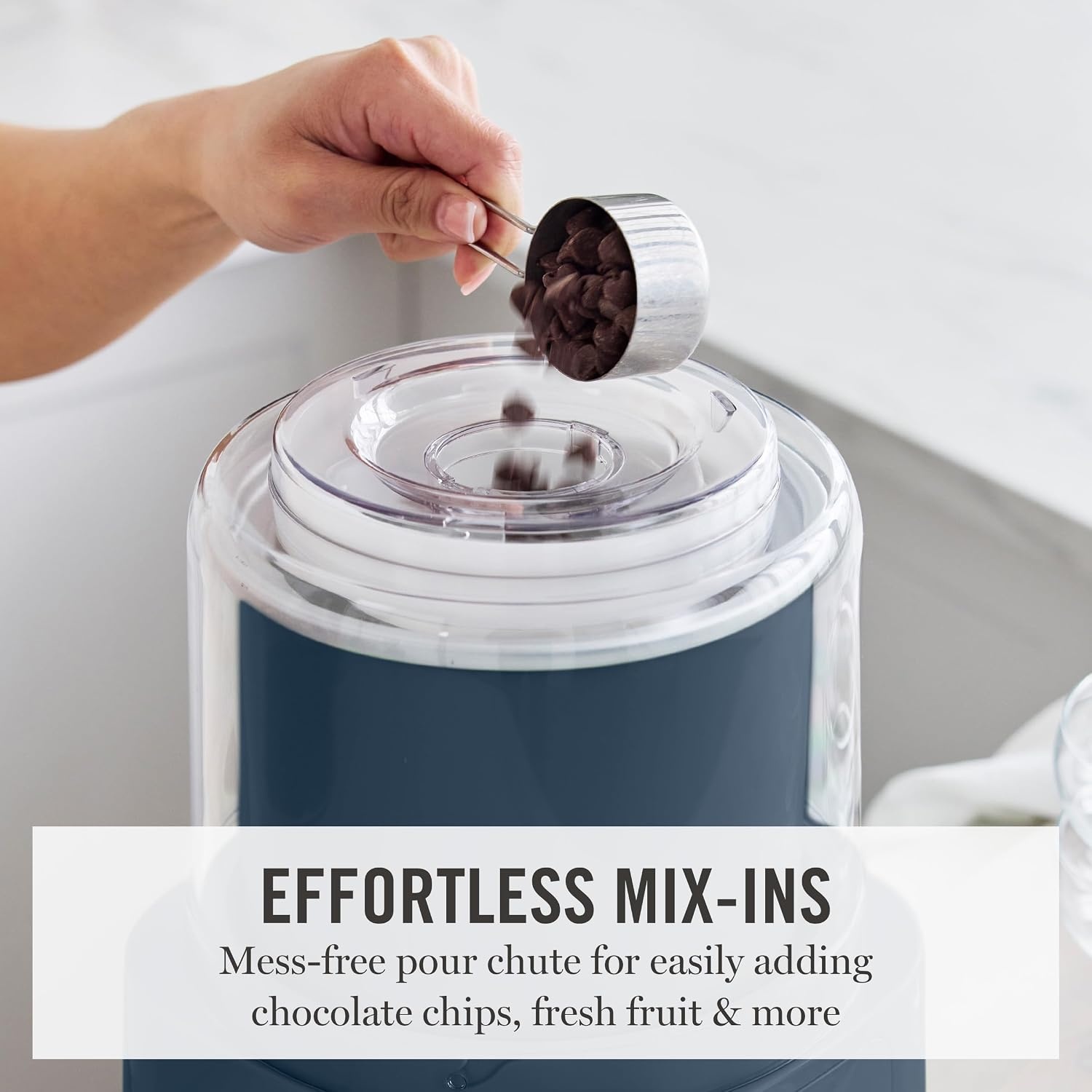 image:imageMartha Stewart Ice Cream Maker 2 Quart DoubleInsulated Freezer Bowl Sorbet amp Frozen Yogurt Ready in 20 Minutes MixIns Chute Easy to Clean Linen CreamIndigo
