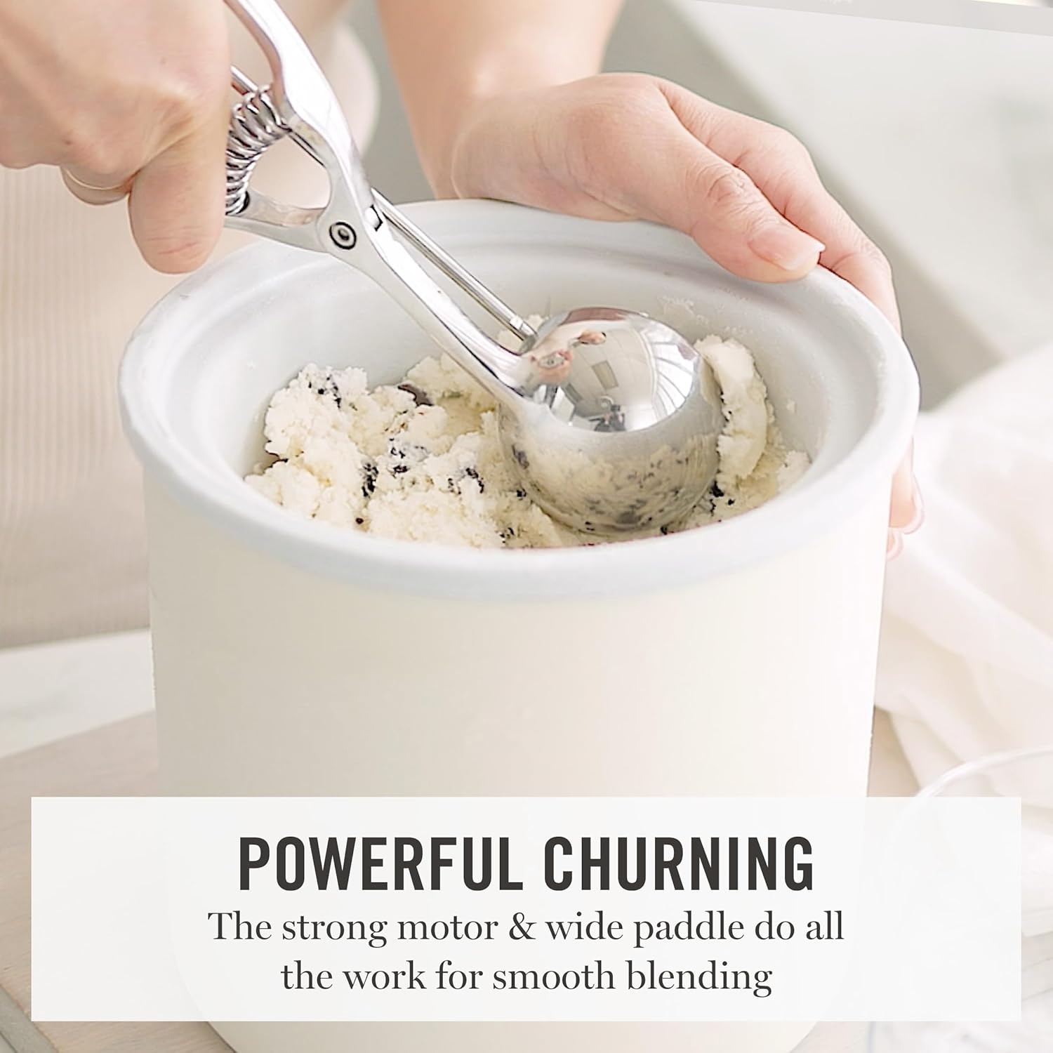 image:imageMartha Stewart Ice Cream Maker 2 Quart DoubleInsulated Freezer Bowl Sorbet amp Frozen Yogurt Ready in 20 Minutes MixIns Chute Easy to Clean Linen CreamLinen Cream