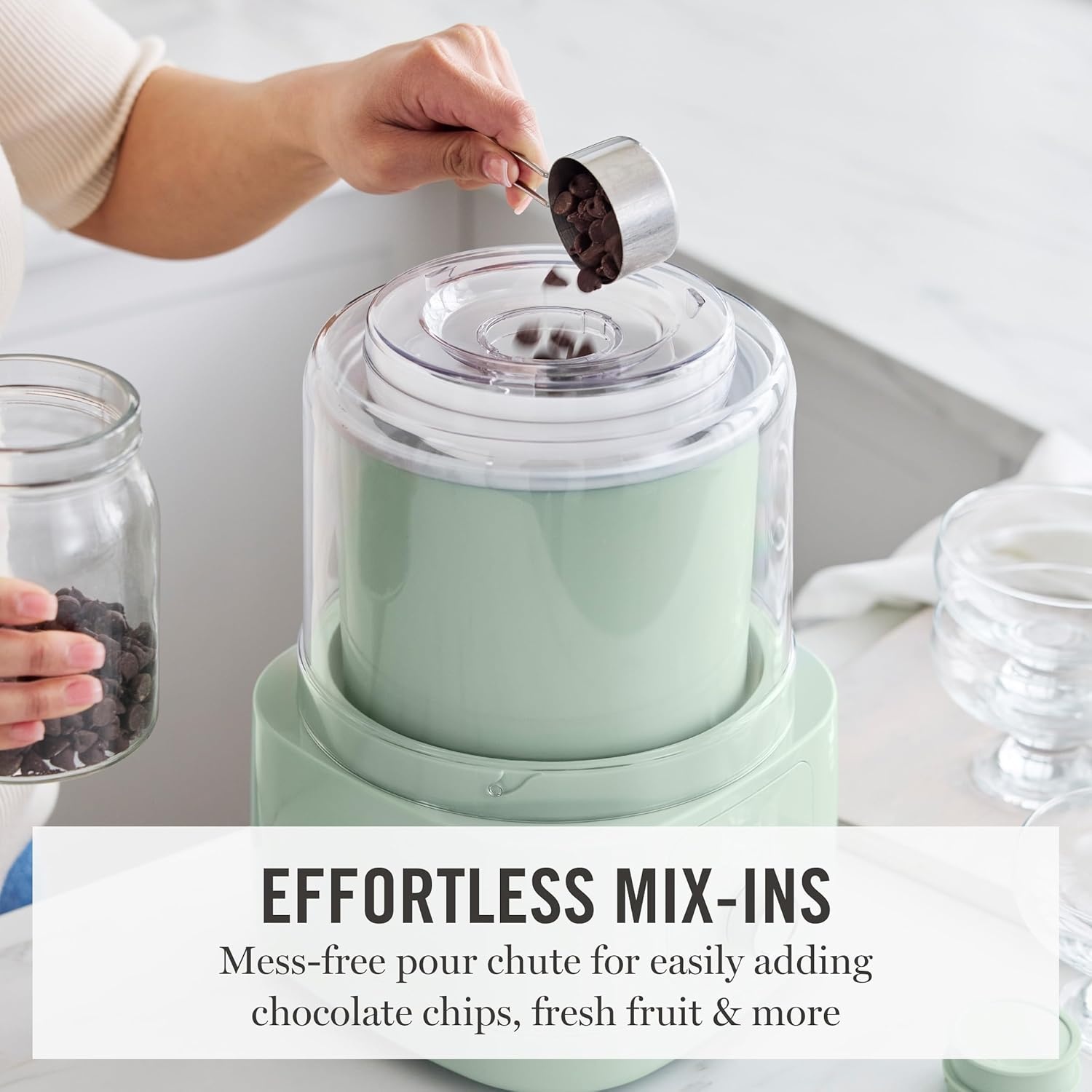 image:imageMartha Stewart Ice Cream Maker 2 Quart DoubleInsulated Freezer Bowl Sorbet amp Frozen Yogurt Ready in 20 Minutes MixIns Chute Easy to Clean Linen CreamHoneydew